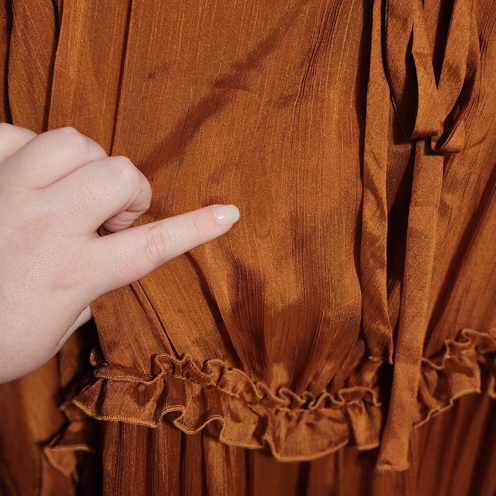 Dainty Jewells Rustic Brown Long Sleeve Dress - Picture 5 of 6